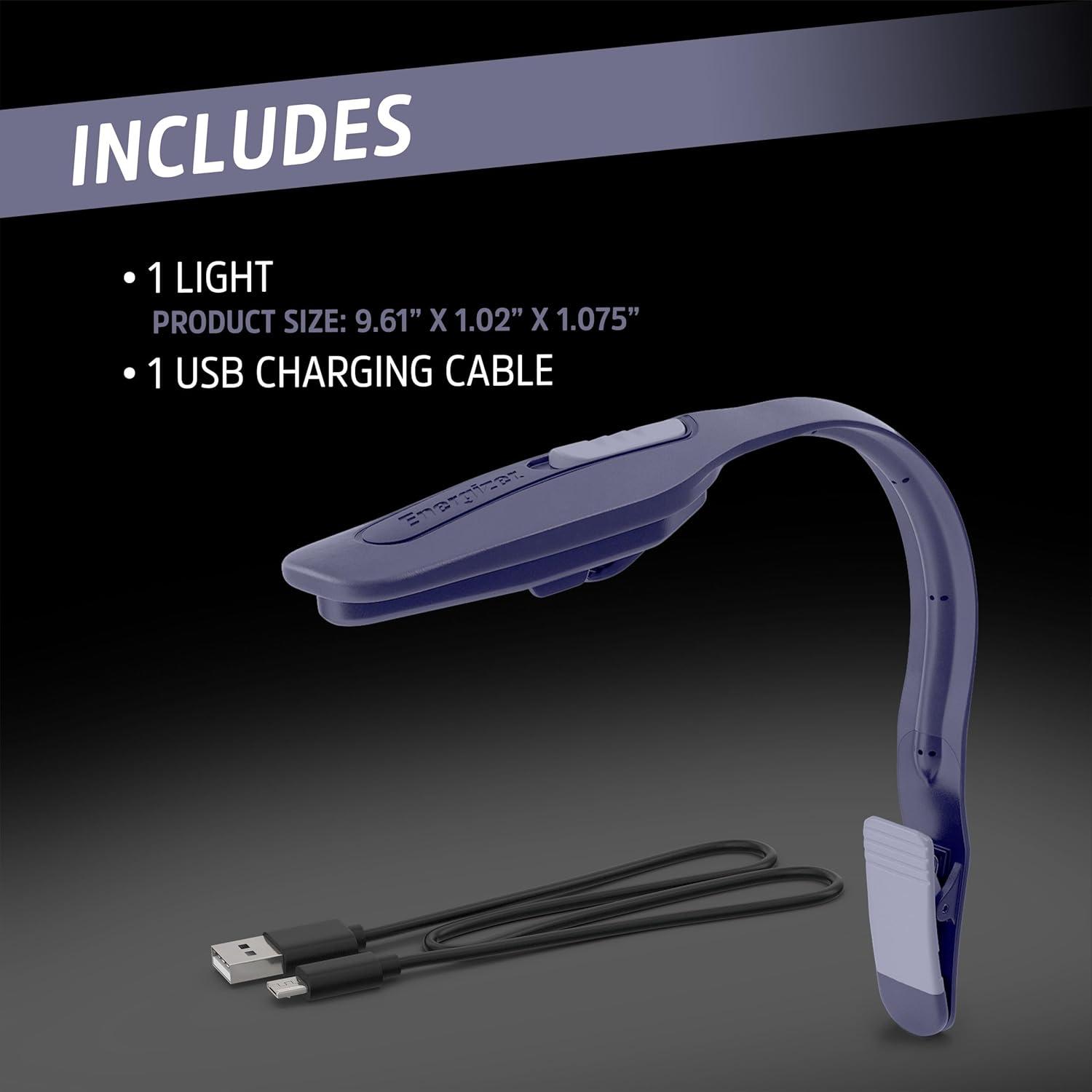 imageEnergizer FlexR LED Rechargeable Book Light for Reading in Bed Reading Light with Warm LED Color LongLasting and LightweightPurple