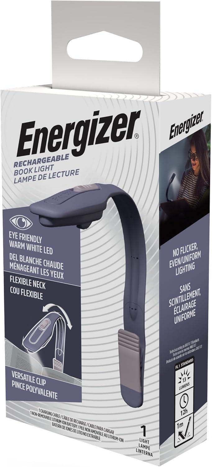imageEnergizer FlexR LED Rechargeable Book Light for Reading in Bed Reading Light with Warm LED Color LongLasting and LightweightPurple