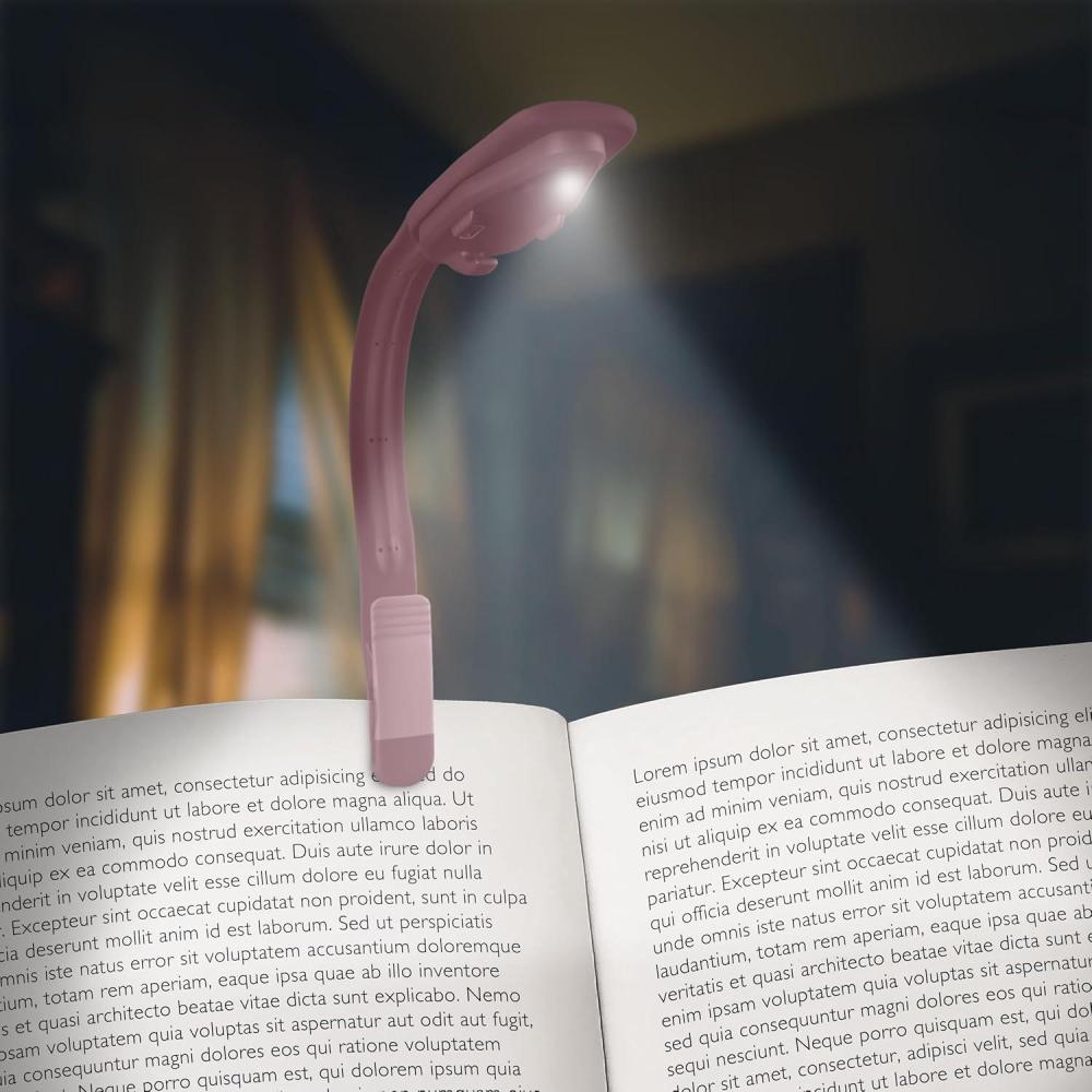 imageEnergizer FlexR LED Rechargeable Book Light for Reading in Bed Reading Light with Warm LED Color LongLasting and Lightweight Pink