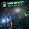 image:imageEnergizer Headlamp Rechargeable S400 LED WideBeam Head Light IPX4 Water Resistant Ultra Bright Headlamps for Camping Outdoors Emergency Power Outage USB Cable Included