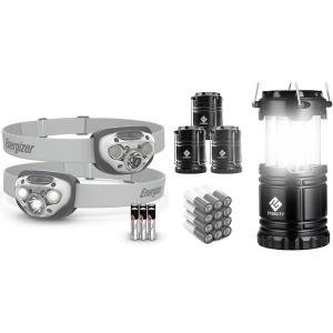 image:imageEnergizer LED Headlamp PRO 2Pack IPX4 Water Resistant Headlamps amp Etekcity Camping Lantern for Power Outages Emergency Camping LightsStone Gray