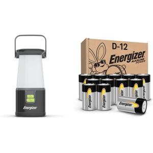 image:imageENERGIZER LED Camping Lantern 360 PRO IPX4 Water Resistant Tent Light Ultra Bright Battery Powered Lanterns amp D Batteries D Cell LongLasting Alkaline Power Batteries 12 CountPack of 1