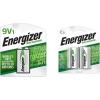 image:imageEnergizer Rechargeable C Batteries Recharge C Battery Precharged and Rechargeable 9V Battery Combo Pack 6 Count