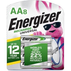 image:imageEnergizer Recharge Universal Rechargeable AA Batteries 8 Pack Double A Rechargeable BatteriesStandard