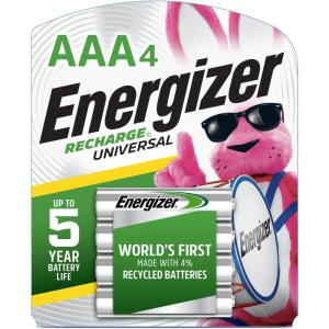 image:imageEnergizer Recharge Universal Rechargeable AAA Batteries 4 Pack Triple A Batteries