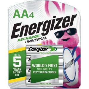 image:imageEnergizer Rechargeable AA Batteries Recharge Universal AA Battery PreCharged 4 Count