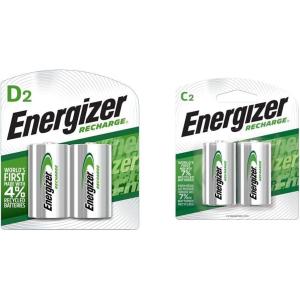 image:imageEnergizer Rechargeable C and D Batteries Recharge C and D Battery Precharged Combo Pack 4 Count